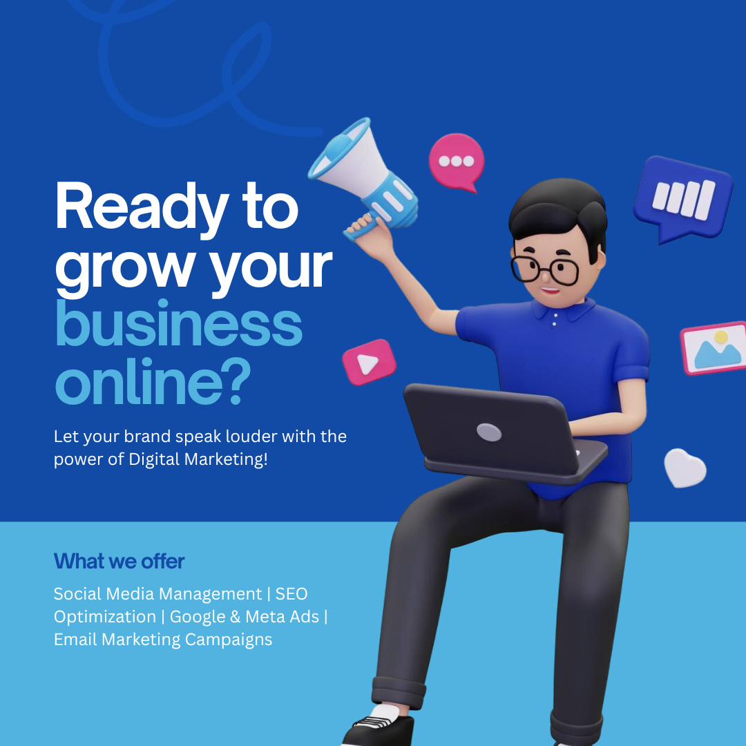 Blue and White Modern Digital Marketing Social Media Post